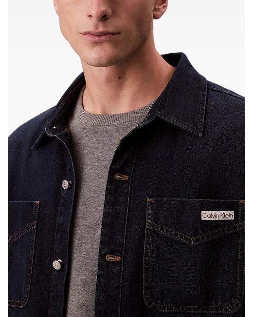 Calvin Klein Blue Flap-Pocket Overshirt for men