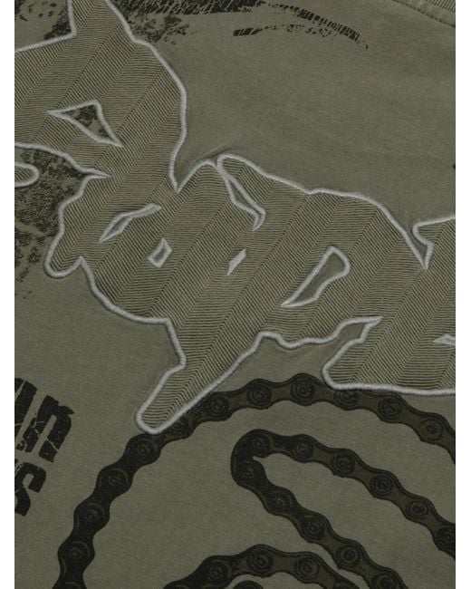 Aape By A Bathing Ape Green Logo-Embroidered T-Shirt for men