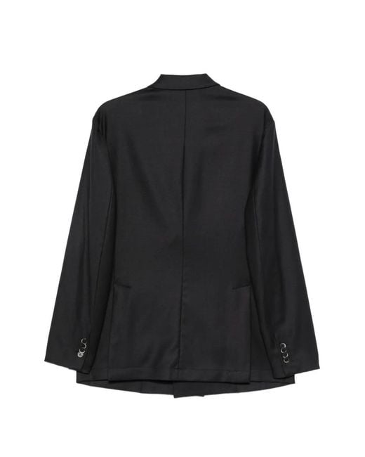 Barena Black Double-Breasted Peak-Lapel Jacket for men