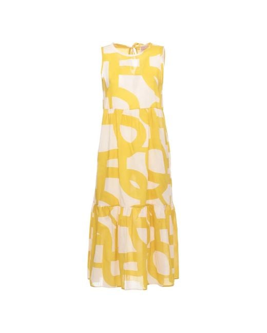 Emme Metallic Tabarin Patterned Sleeveless Midi Dress