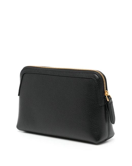 Mulberry Black Logo-Embossed Pouch