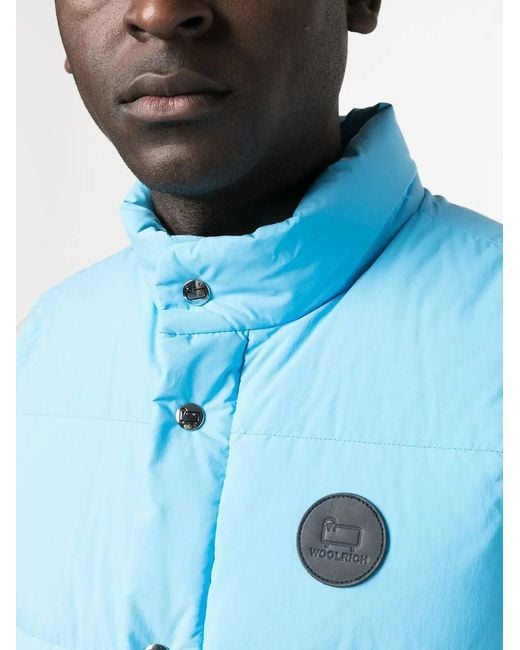 Woolrich Blue Feather Down Gilet for men