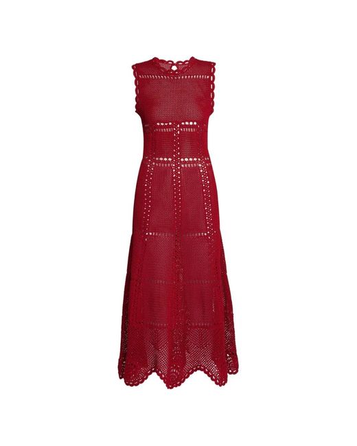 Erdem Crochet-Knit Flared Midi Dress