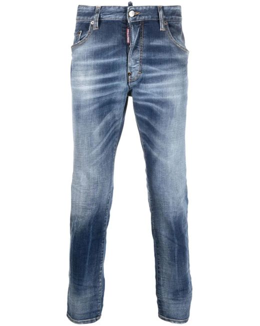 Vaqueros Slim Con Efecto Lavado DSquared² de hombre de color Blue