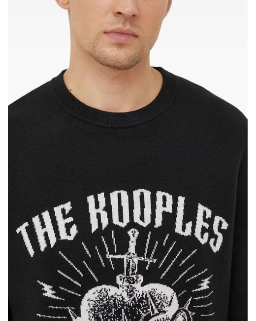 The Kooples Brown Heart-Dagger Sweater for men