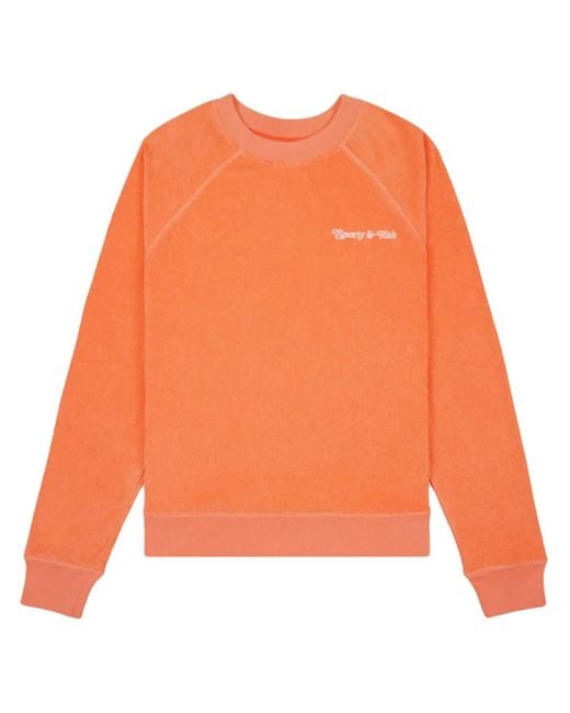 Sporty & Rich Orange Sweat Ny Tennis Club En Coton
