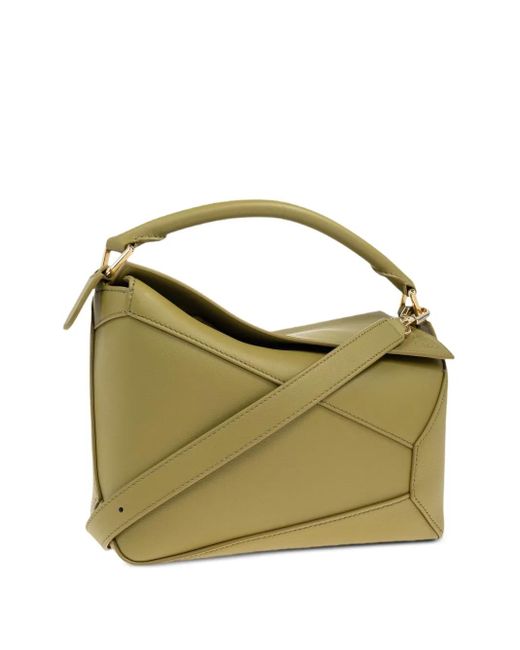Loewe Green Small Puzzle Leather Tote Bag