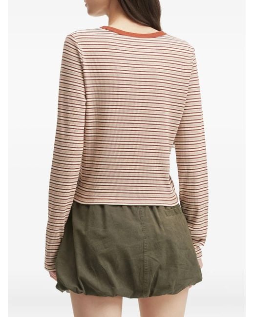 Chocoolate Natural Striped Long-Sleeve T-Shirt