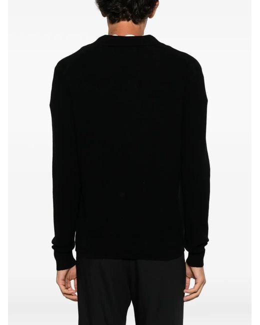 EMERSON RENALDI Black Spread-Collar Sweater for men