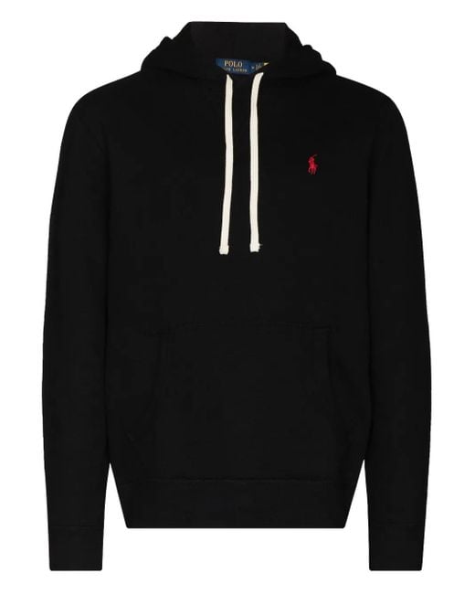 Polo Ralph Lauren Black Embroidered Logo Hooded Sweatshirt for men