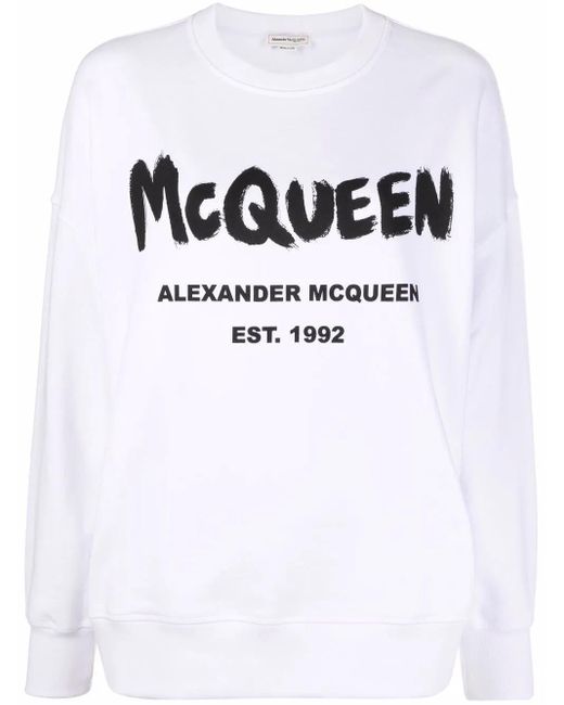 Alexander McQueen White Sweatshirt Mit Rundhalsausschnitt