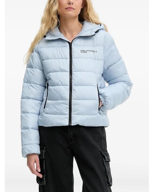 Karl Lagerfeld フーデッド パデッドジャケット Blue