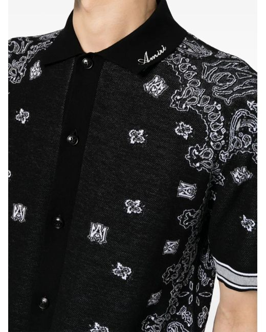 Amiri Black Bandana Polo for men