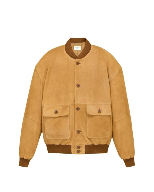 Saint Laurent Natural Suede Bomber Jacket for men