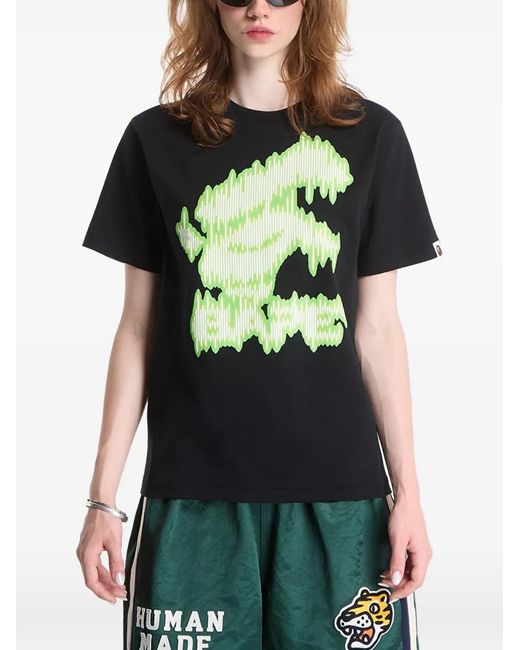 A Bathing Ape Black Noisy Bape Logo Tee