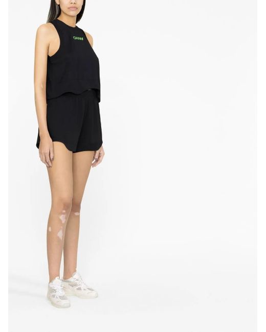 Ganni Black Recycled Draped Shorts