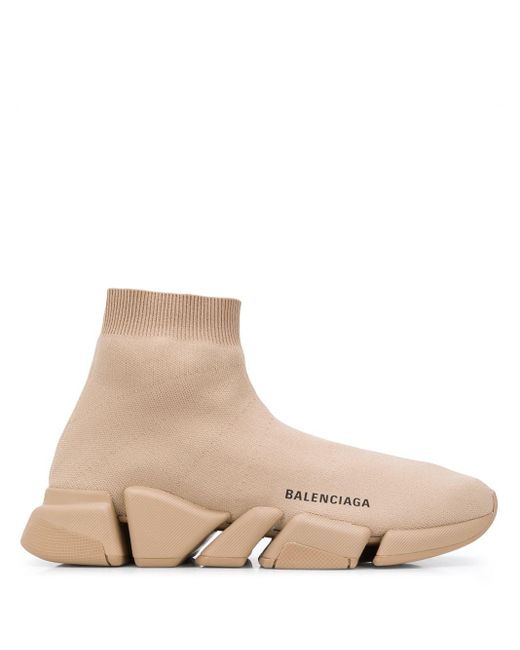 Balenciaga Speed.2 Lt Knit Sole Sock Sneakers in Brown for Men | Lyst