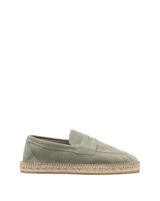 Lardini Gray Penny Trim Loafers for men