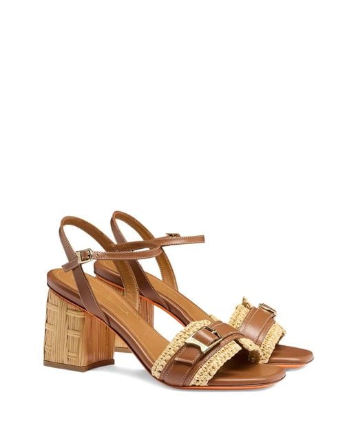 Santoni Brown Open-Toe Buckled Sandals