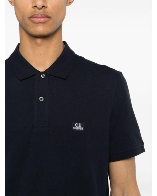 C P Company Poloshirt mit Logo-Stickerei in Blue für Herren