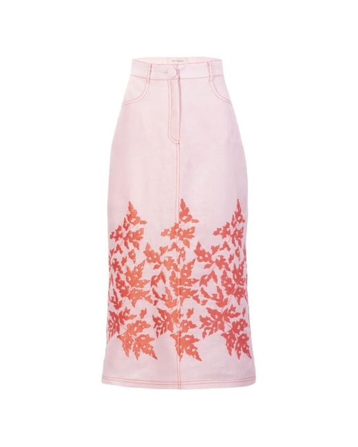 Silvia Tcherassi Layan Midi-Rok in het Pink