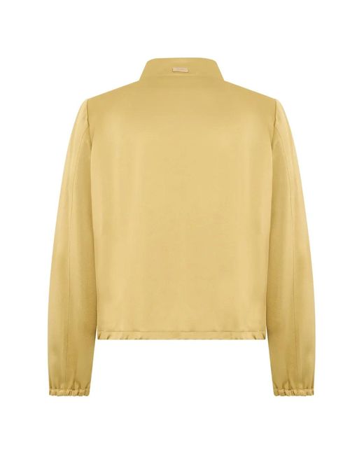 Herno Yellow Band-Collar Bomber Jacket