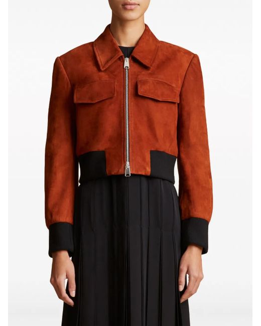 Khaite Red The Hector Zip-Up Bomber Jacket