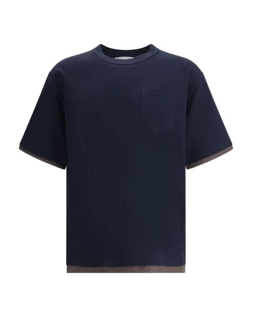 Sacai T-Shirt im Layering-Look in Blue für Herren