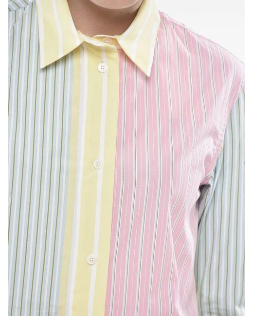Marni White Striped Flared-Sleeve Shirt