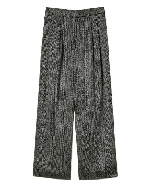 Twinset Gray Palazzohose mit Fischgrätenmuster