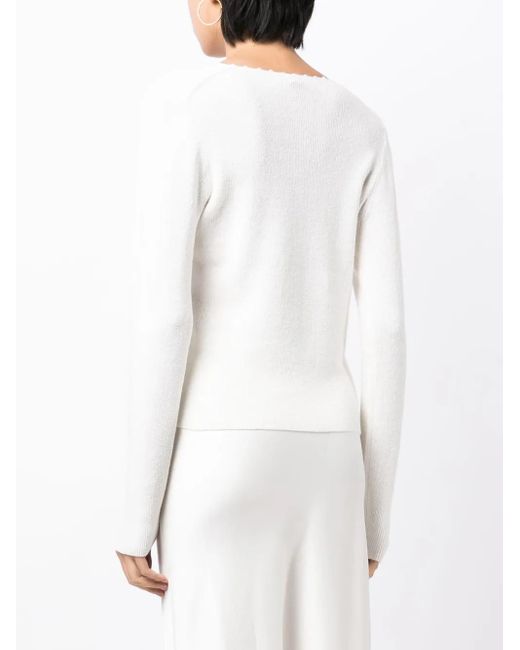Vince White Crochet-Trim Linen-Blend Cardigan