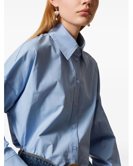 Twinset Blue Wide-Cuff Button-Down Shirt