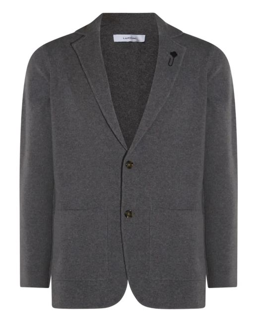 Lardini Gray Buttoned Wool Blazer for men