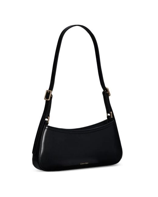 Calvin Klein Black Logo-Detail Shoulder Bag