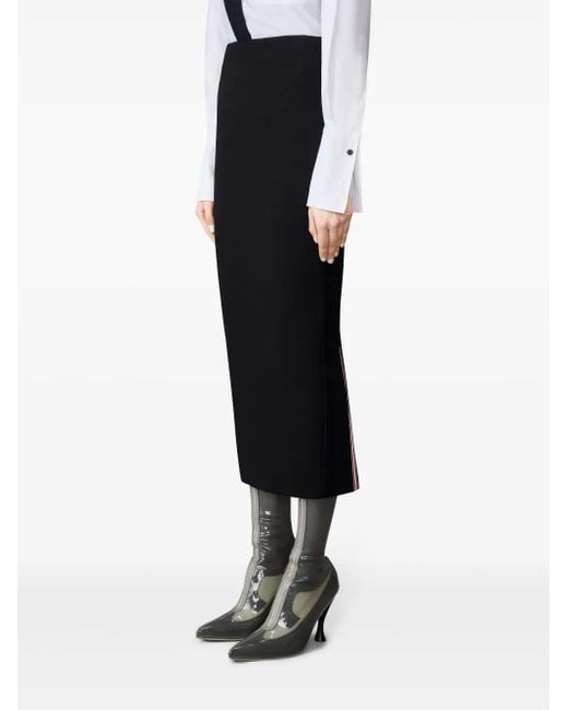 Thom Browne Black Wool Hobble Skirt