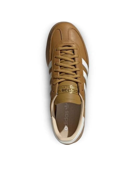 Adidas Brown Handball Spezial 3-Stripes Sneakers for men