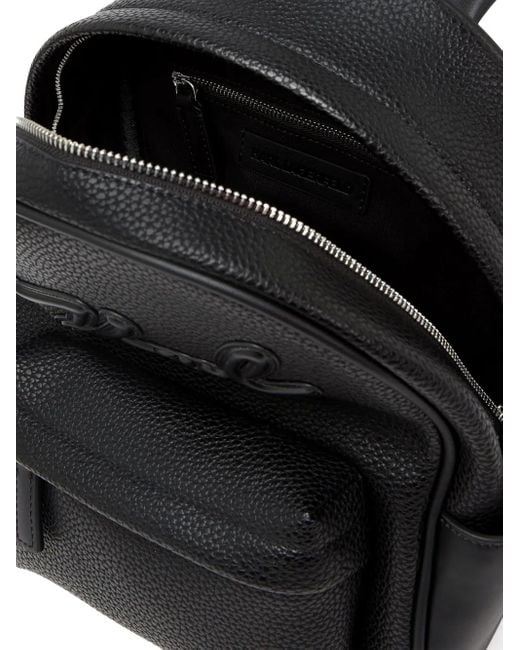 Karl Lagerfeld Black Kleiner K/Skuare Rucksack Aus Strukturiertem Leder