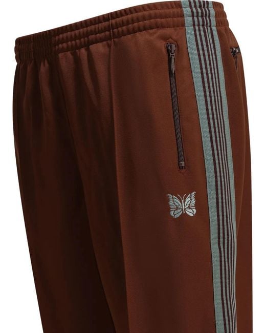 Needles Brown Side-Stripe Track Pants for men