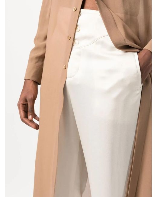 Saint Laurent White Buttoned Slim Trousers for men