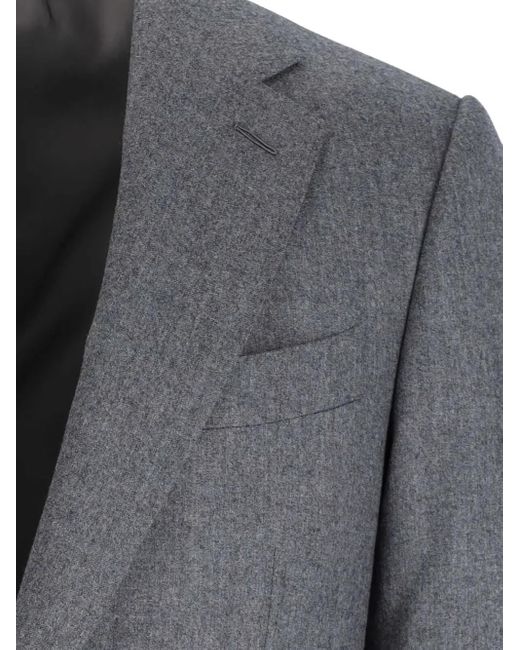 Caruso Gray Single-Breasted Wool Suit for men