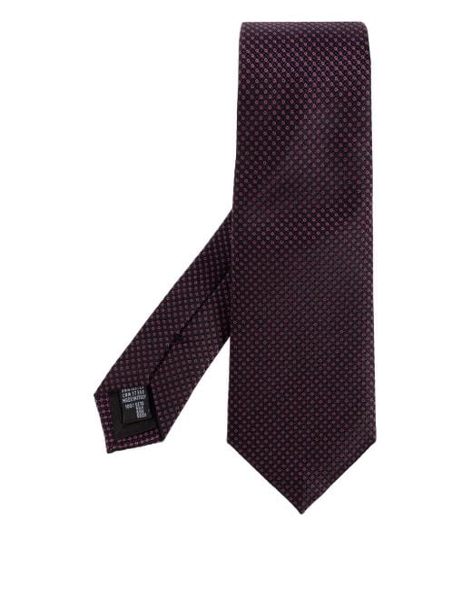 Giorgio Armani Purple Micro-Pattern Silk Tie for men