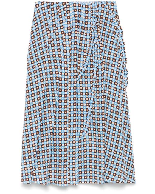 Ermanno Scervino Midi-Rok Met Print in het Blue