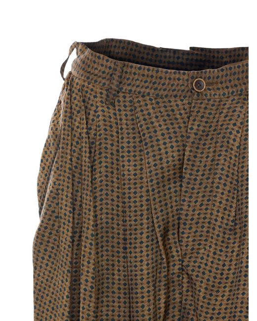 Uma Wang Green Priya Trousers With Geometric Pattern