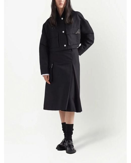 Prada Black Triangle-Logo Blouson Jacket