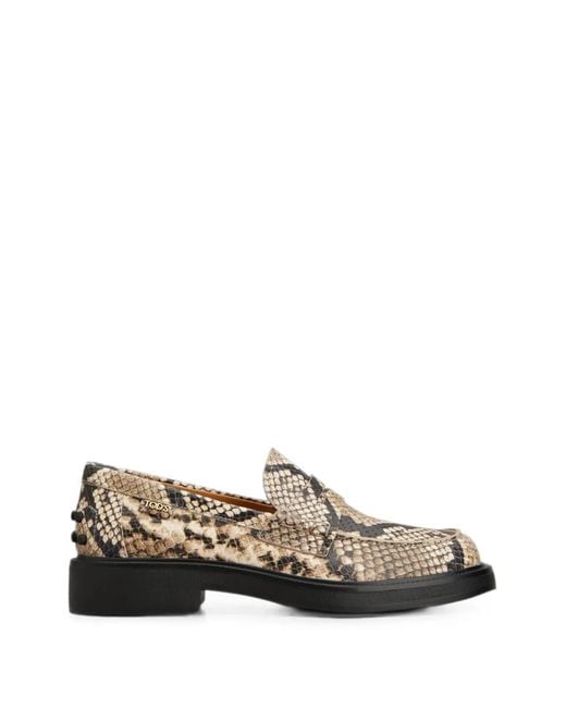 Tod's Natural Snakeskin-Effect Loafers