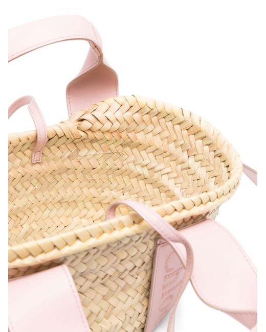 Chloé Chloè Sense Raffia Basket Case in Pink | Lyst