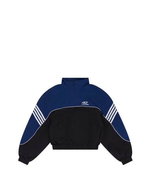 Protocol Index Blue Logo Striped Track Jacket for men