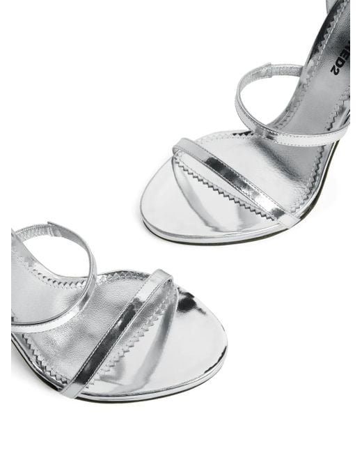 DSquared² White Straps Laminated Sandals