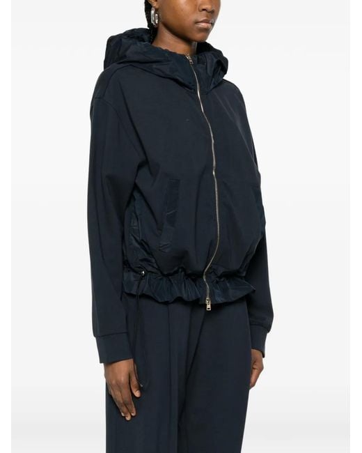 Herno Blue Hooded Zip Jacket