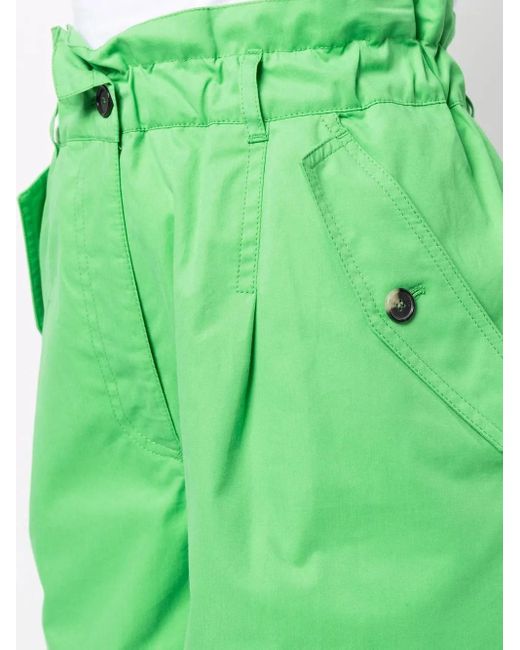 KENZO Green High-Waisted Cargo Shorts
